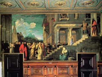  tree - Entrée de Marie dans le temple 1534 Tiziano Titian